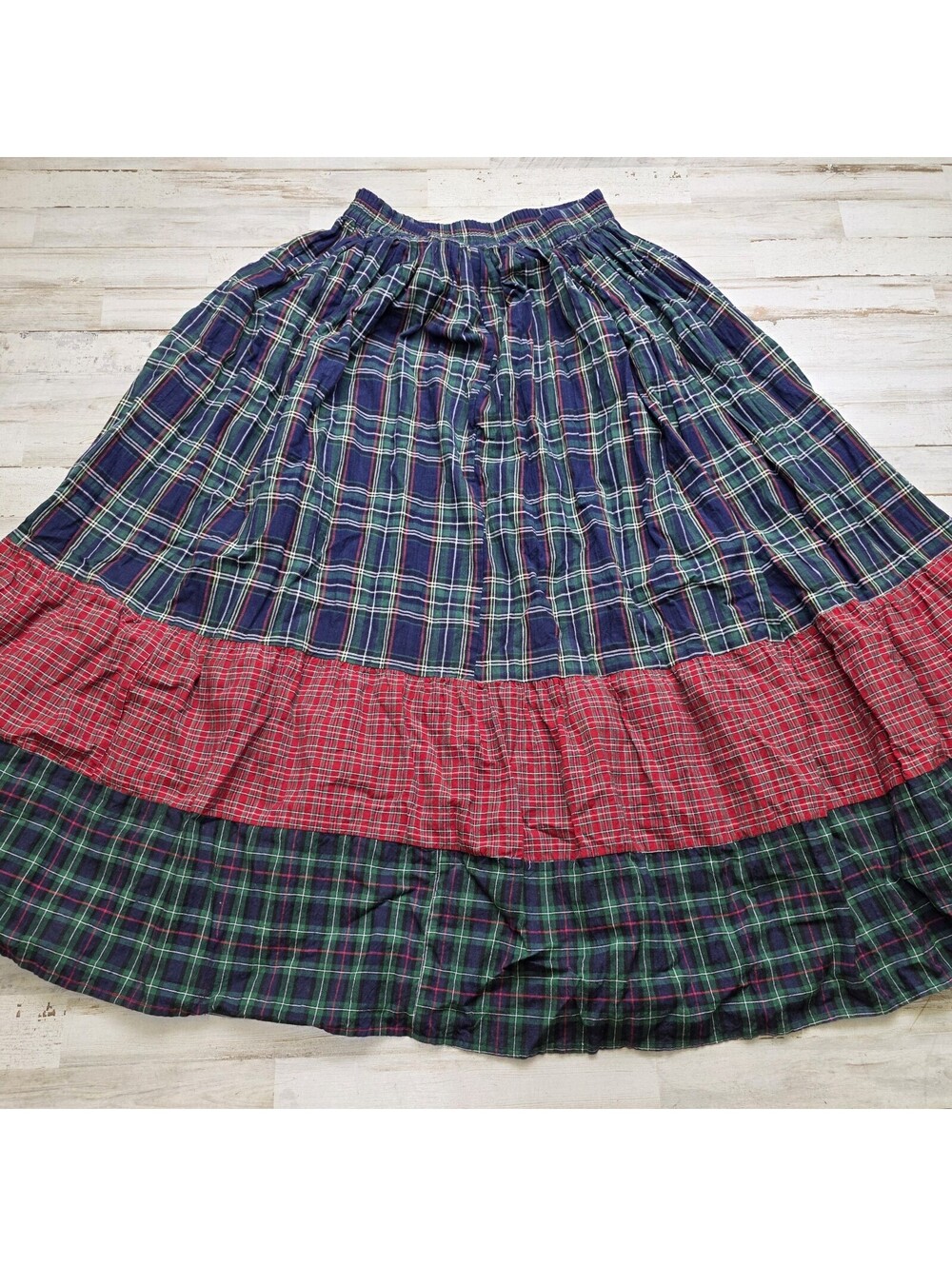 Casey Max Maxi Skirt Womens M Plaid Contrast Patterned Academia Preppy 90s